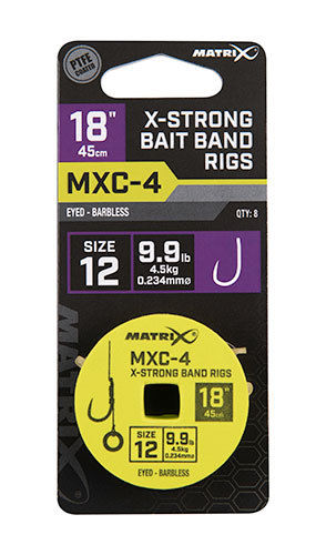 Matrix MXC-4 18” X-Strong Bait Band Rigs Size 12/0,23mm