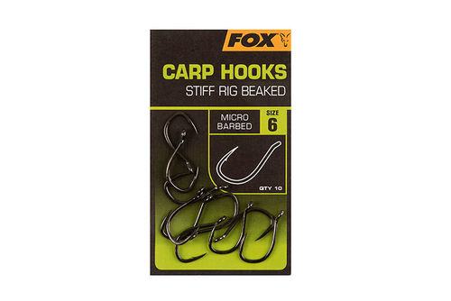Fox Carp Hooks Stiff Rig Beaked Size 4